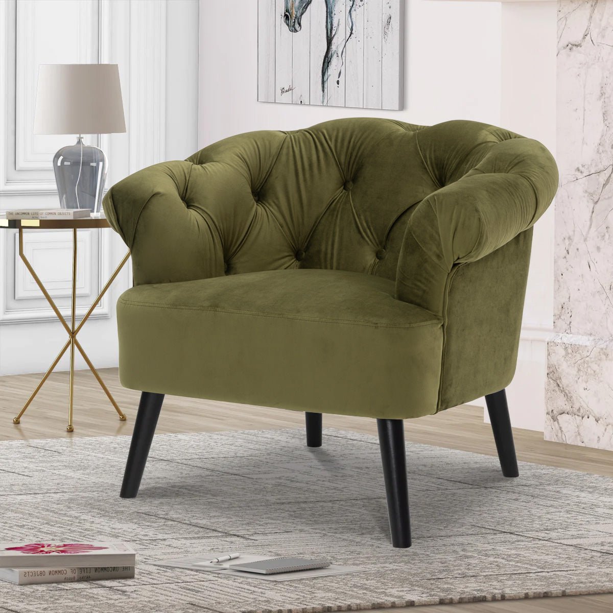 Velvet Sage Green Sara Accent Chair