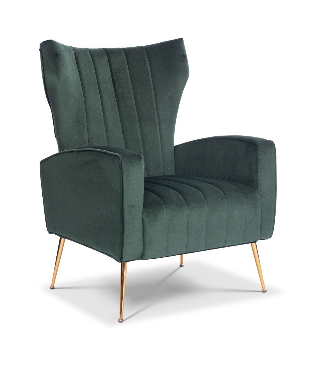 Velvet Bottle Green Talia Accent Chair - Image 2