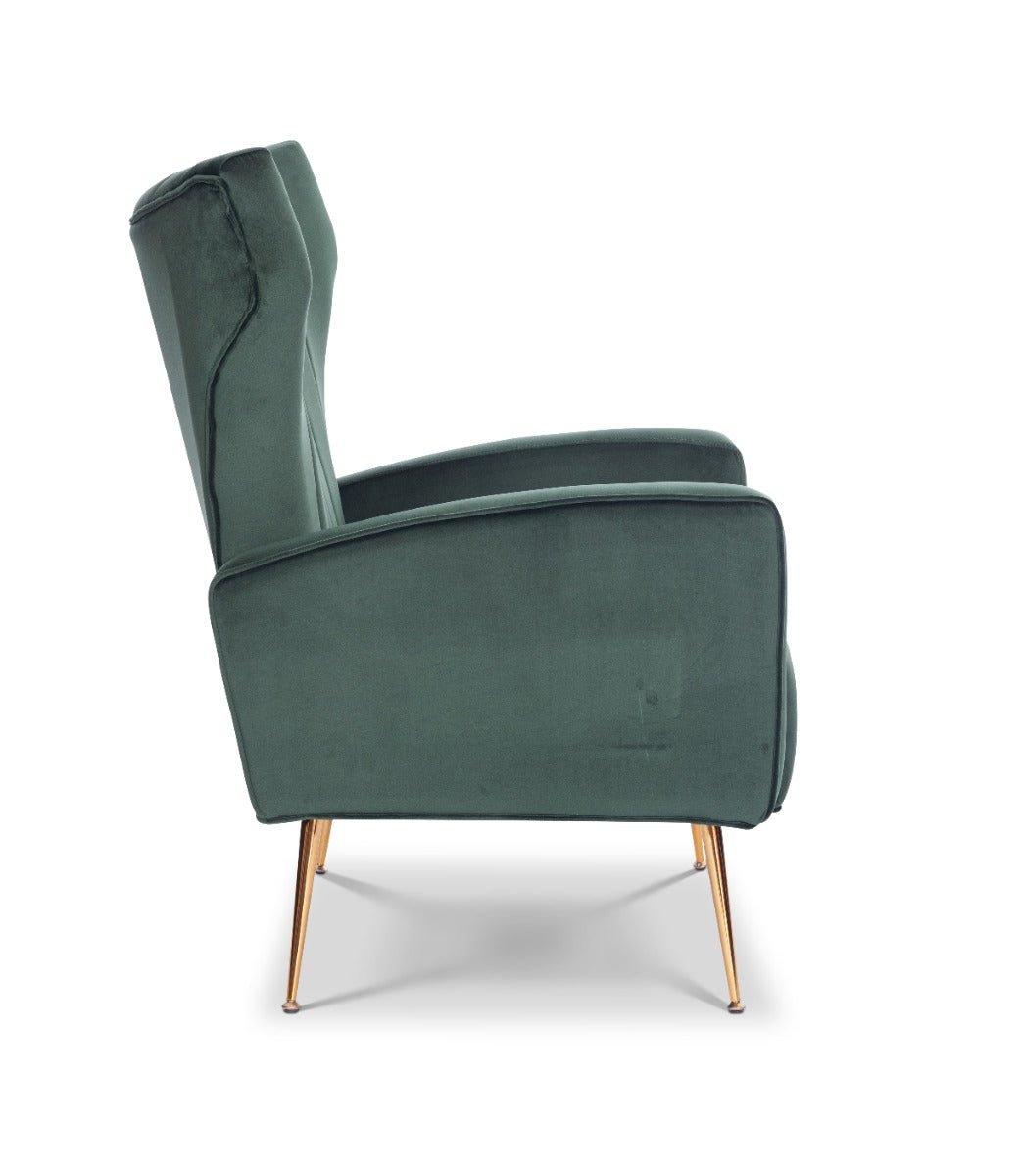 Velvet Bottle Green Talia Accent Chair - Image 5