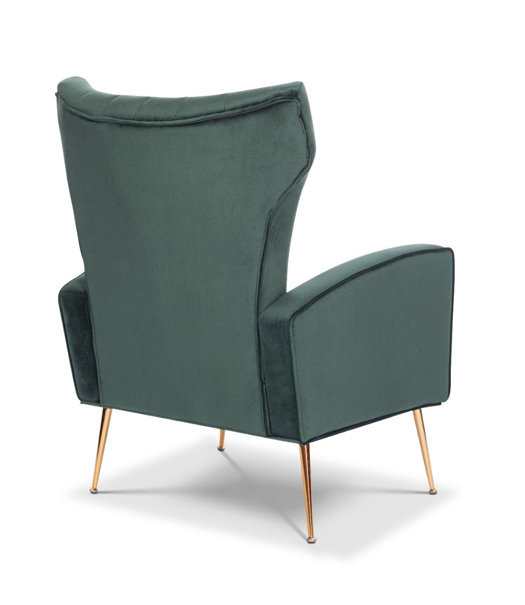 Velvet Bottle Green Talia Accent Chair - Image 6