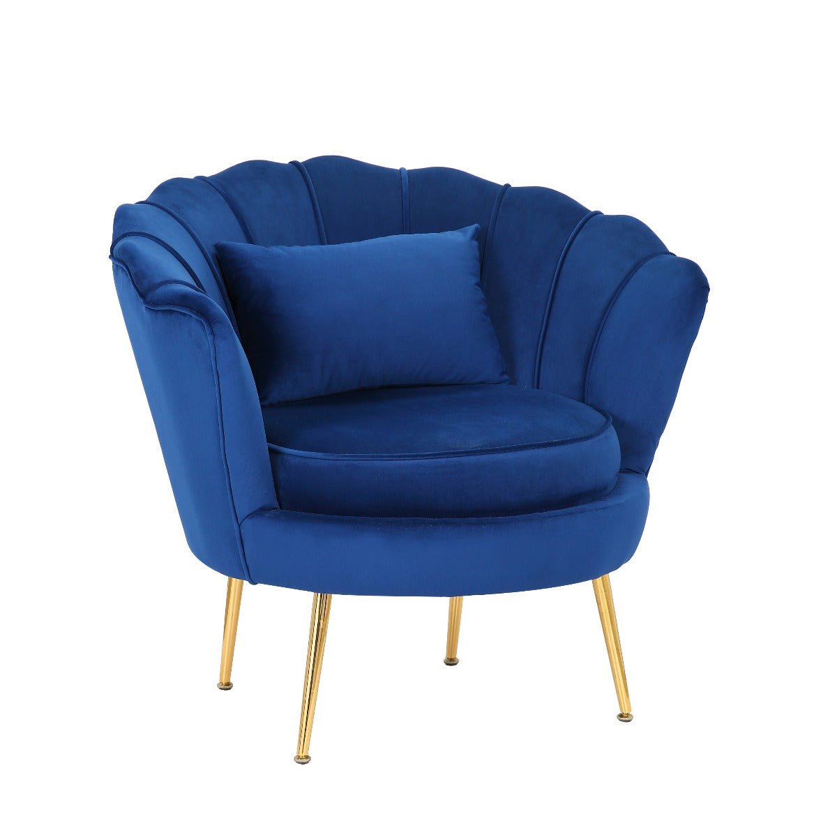 Velvet Blue 1 Seater Accent Sofa DAISY - Image 2