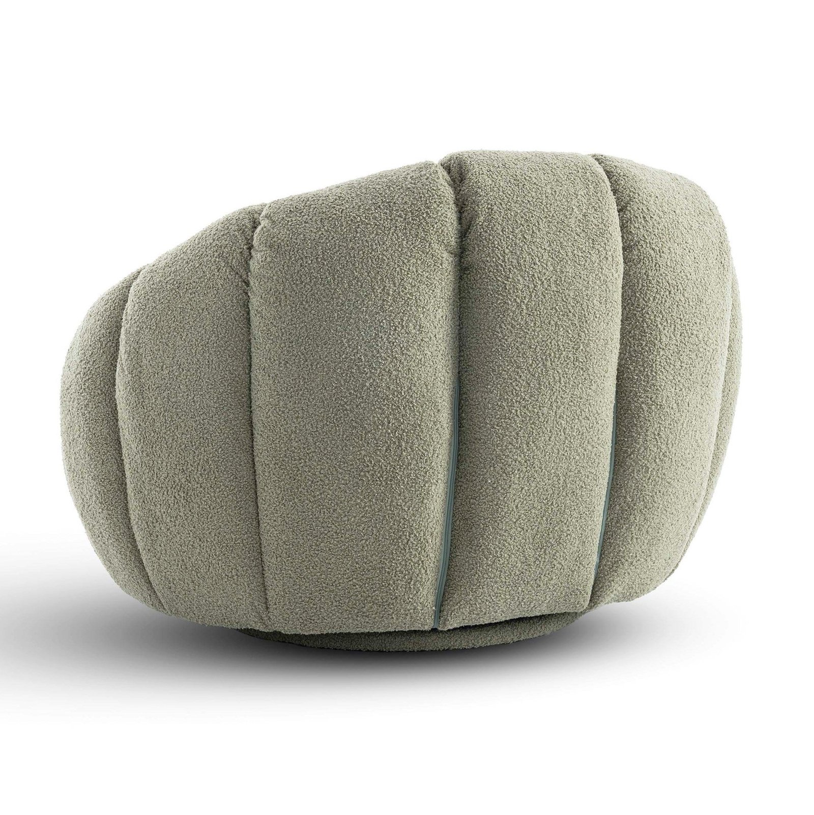 Teddy Boucle Fabric Sage Green 1 Seater Swivel Sofa ATRANI - Image 6