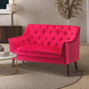 Velvet Pink 2 Seat Franca Accent Chair