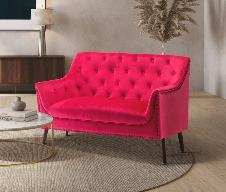Velvet Pink 2 Seat Franca Accent Chair